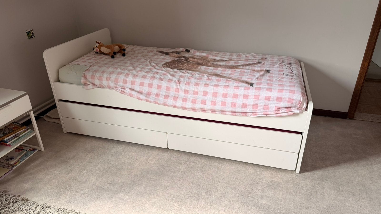Eenpersoonsbed + uitschuifbaar bed + uitschuifbare lades, 85 tot 100 cm, Zo goed als nieuw, 180 cm of meer, Ophalen
