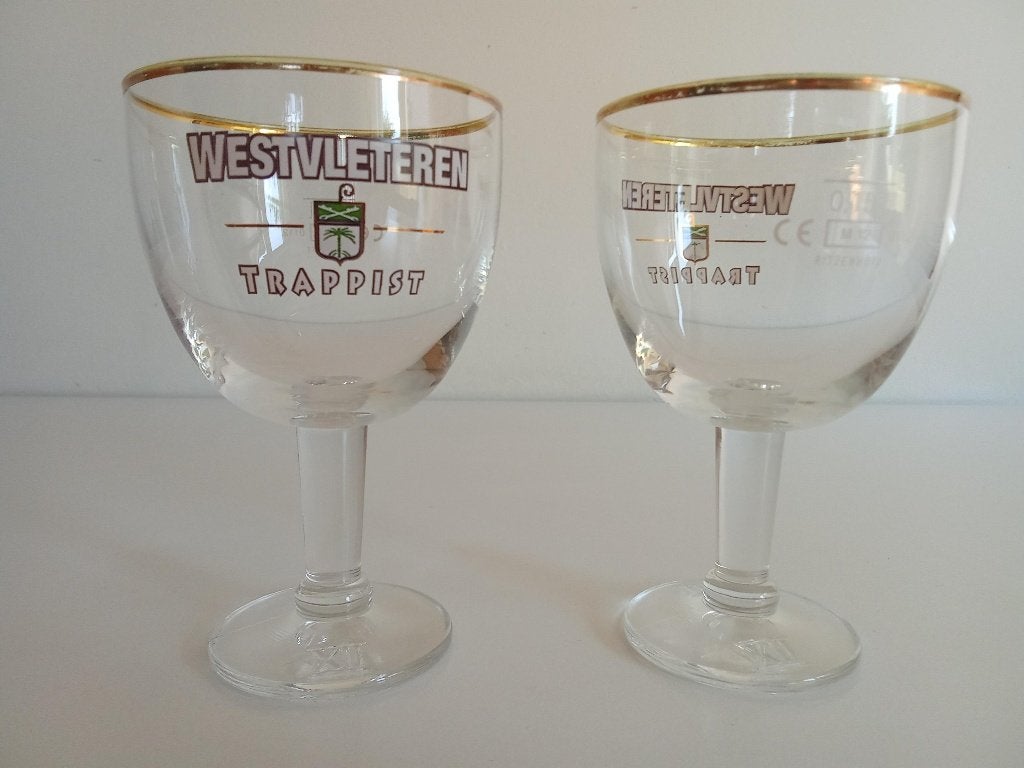 2x Westvleteren Trappist degustatieglazen (15cl), Ophalen, Zo goed als nieuw, Glas of Glazen, Overige merken