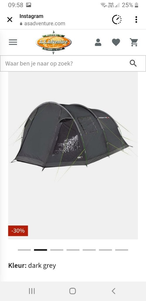 Tent High Peak TORRI 5.0 AS Adventure tunneltent, Caravans en Kamperen, Ophalen of Verzenden, Zo goed als nieuw, Tot en met 5
