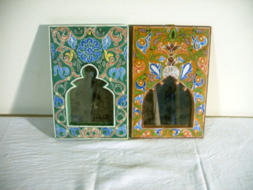 Deux miroirs marocains, Enlèvement ou Envoi, Moins de 100 cm, Utilisé, Rectangulaire