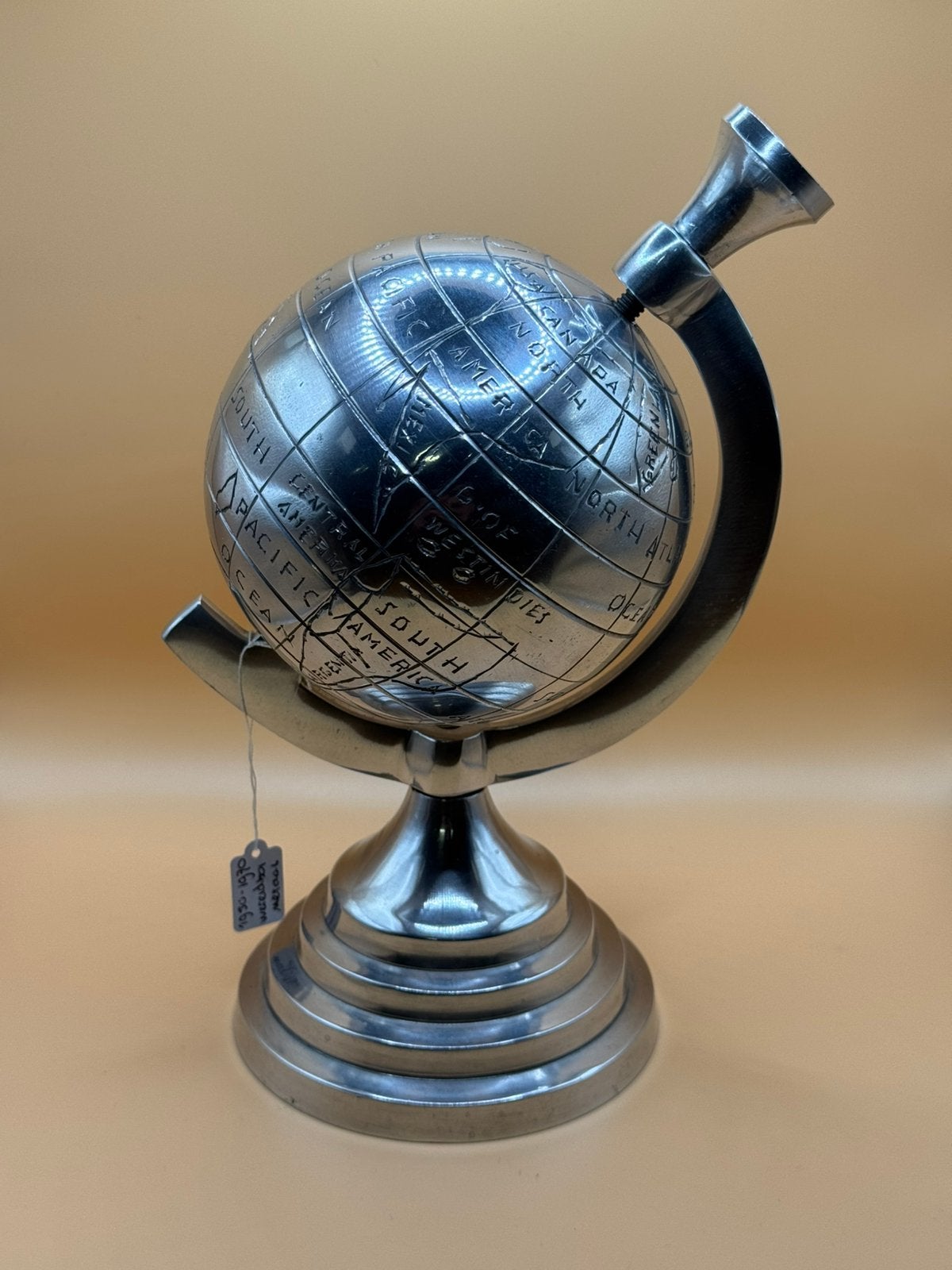 Vintage metalen Wereldbol 1950’s - 1970’s decoratie Globe, Maison & Meubles, Enlèvement, Comme neuf