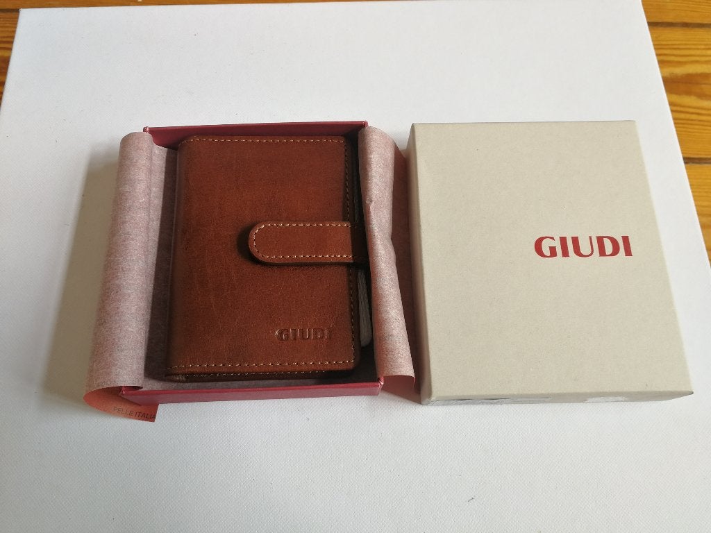 Giudi Porte Cartes en Cuir Neuf, Bijoux, Sacs & Beauté, Neuf, Autres marques, Enlèvement ou Envoi, Brun