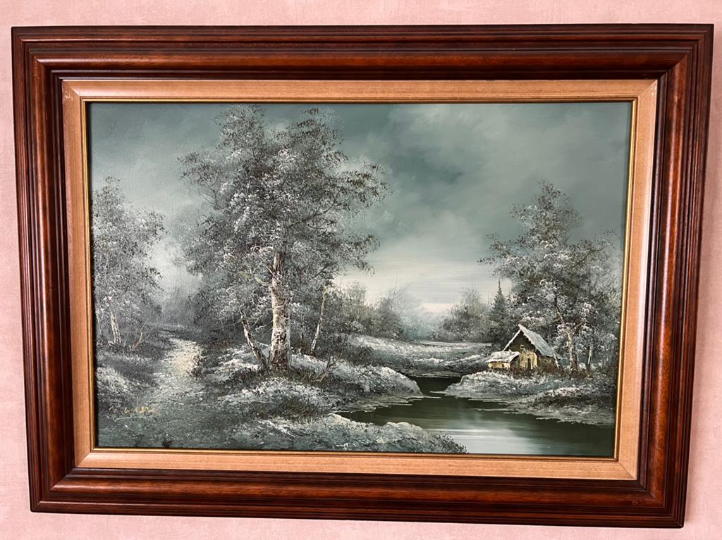 Winterlandschap olieverf van Frans Manders, Ophalen