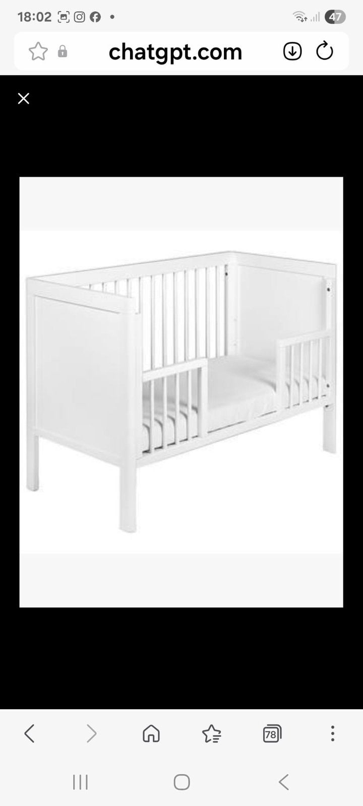 Babybedje incl. Aerosleep matras & oplegger, Kinderen en Baby's, Kinderkamer | Complete kinderkamers, Ophalen, Zo goed als nieuw