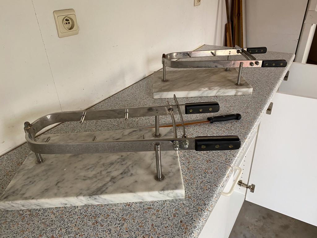 Hamklem RVS met marmeren plateau, Huis en Inrichting, Keuken | Keukenbenodigdheden, Ophalen, Zo goed als nieuw