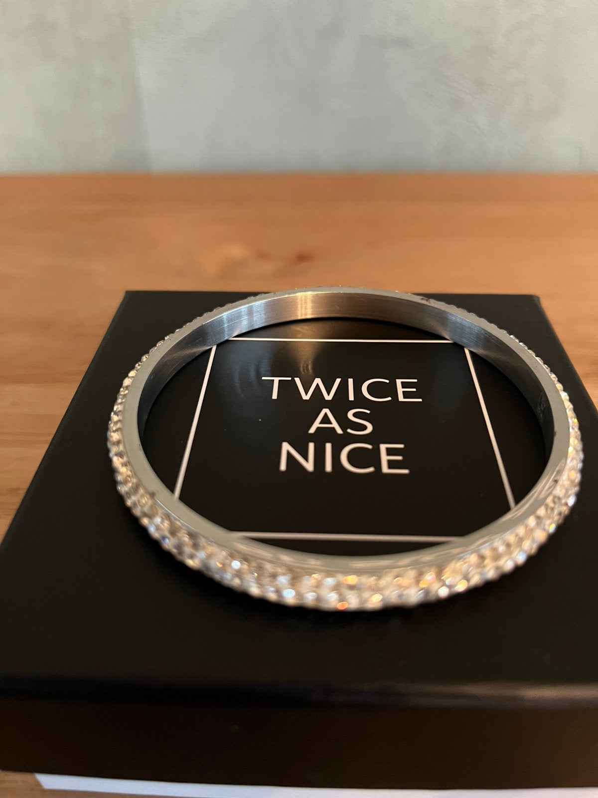 Dames armband twice as Nice zilver met  kristallen, Ophalen of Verzenden, Zo goed als nieuw, Zilver