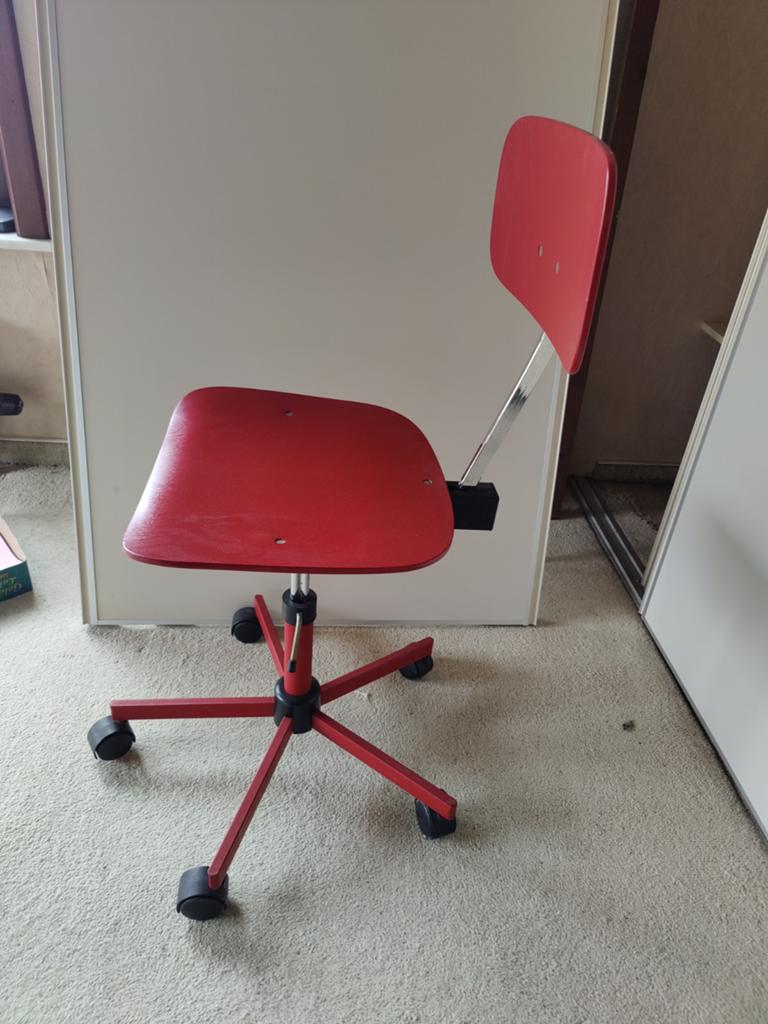 Vintage rode bureaustoel, Huis en Inrichting, Bureaustoelen, Ophalen, Bureaustoel