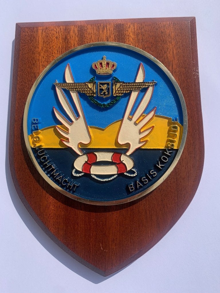 Crest Schild Kenteken 40SQN Basis Koksijde Belgian Air Force, Enlèvement ou Envoi, Armée de l'air, Emblème ou Badge