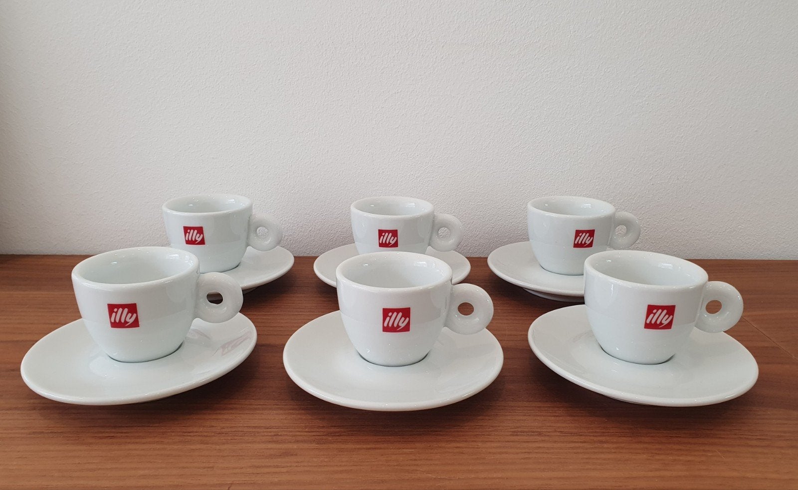 6x Illy espresso kopjes + ondertassen, Ophalen of Verzenden, Illy