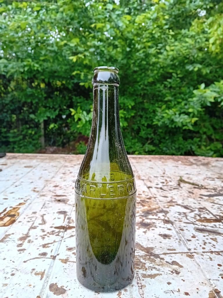 Oude vintage bierfles brouwerij Grenier Charleroi, Ophalen of Verzenden