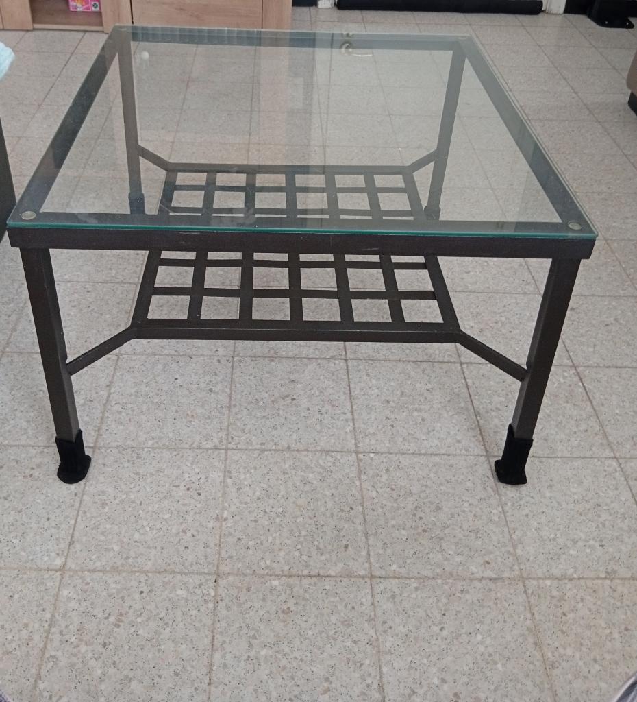 table basse, Maison & Meubles, Tables | Tables de salon, Enlèvement, Utilisé, Carré, Verre