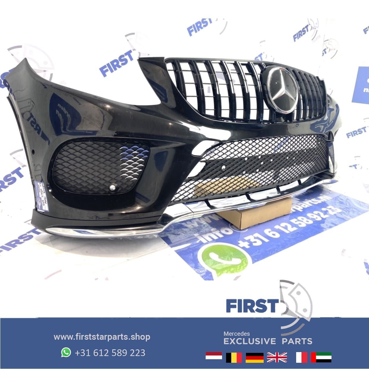 C292 GLE COUPÉ AMG LINE VOORBUMPER ZWART + GT PANAMERICANA G, Gebruikt, -, Voor, Ophalen of Verzenden
