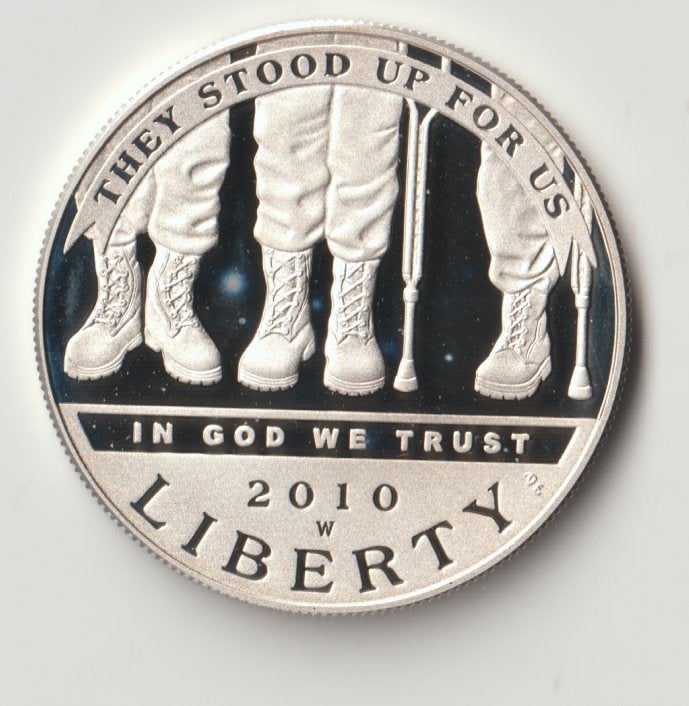 2010-W $1 Disabled Veterans Proof Zilver, Ophalen of Verzenden, Zilver