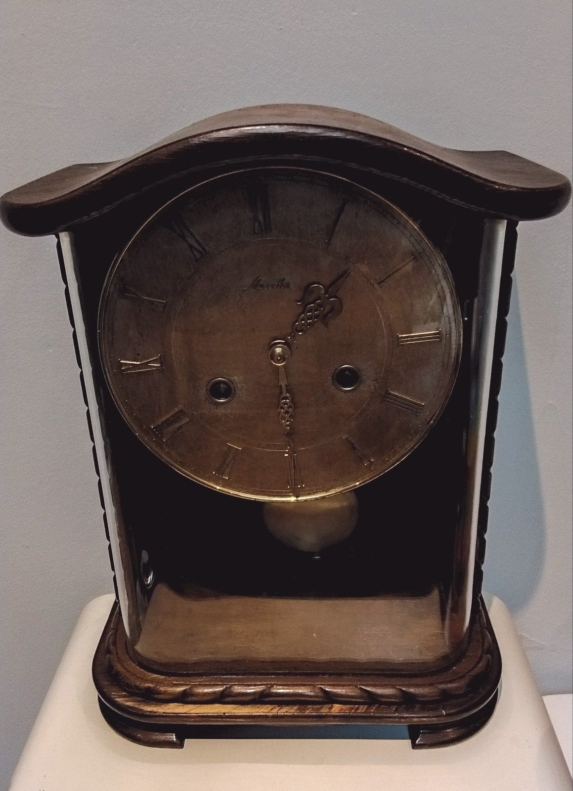 Originele Mauthe antieke mechanische schouwklok – Germany, Antiek en Kunst, Ophalen of Verzenden