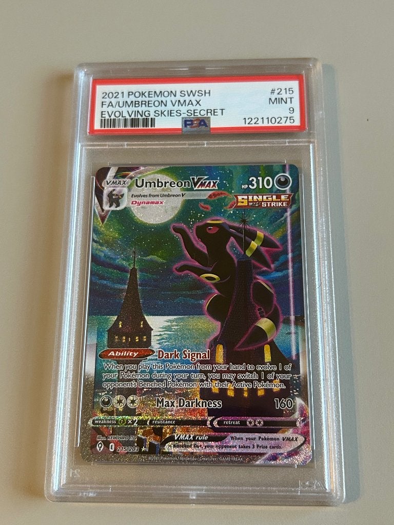 Pokemon - Umbreon psa 9 - 215 evolving skies, Ophalen of Verzenden