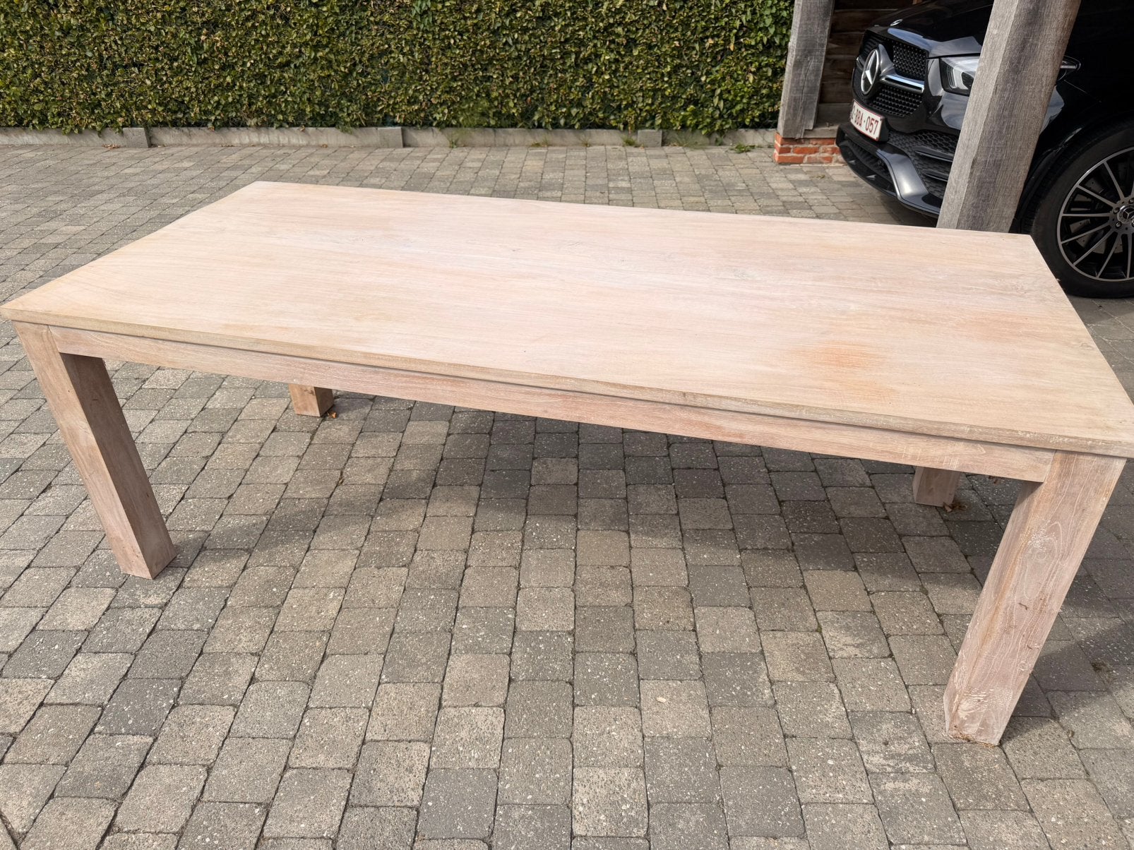 Tafel voor binnen of buiten, Huis en Inrichting, Tafels | Eettafels, Ophalen, Gebruikt, 200 cm of meer, 50 tot 100 cm