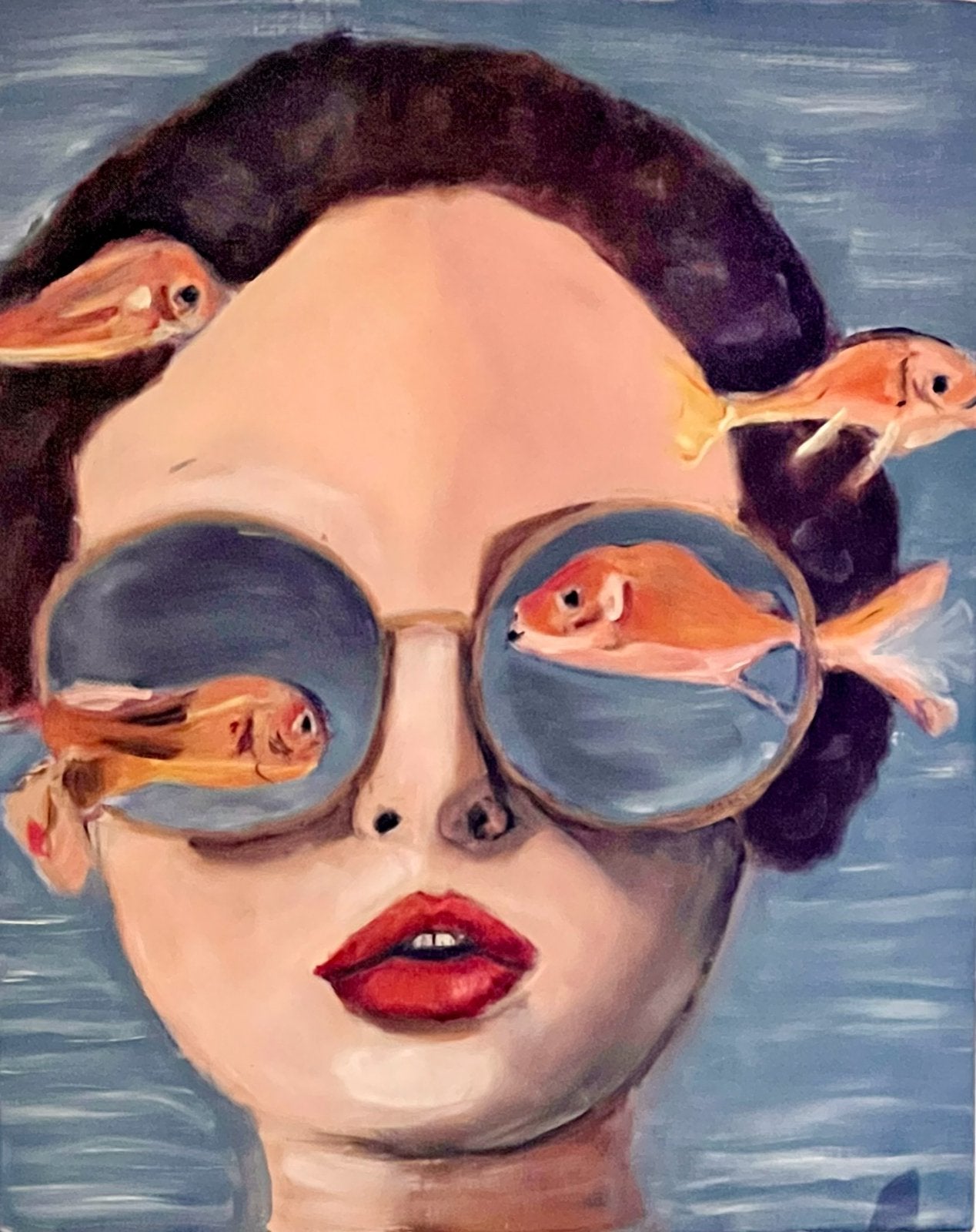 Fisching lady, Antiek en Kunst, Kunst | Schilderijen | Modern, Ophalen of Verzenden, Gesigneerd
