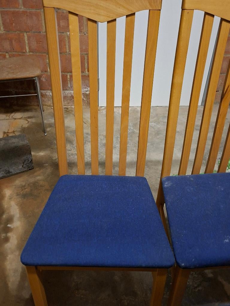 chaises, Comme neuf, Enlèvement, Bleu, Tissus