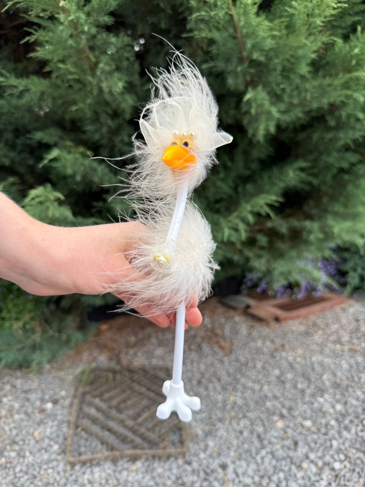 Oiseau décoratif en plumes blanches, Huis en Inrichting, Woonaccessoires | Lijsten, Nieuw, Minder dan 50 cm, Minder dan 50 cm