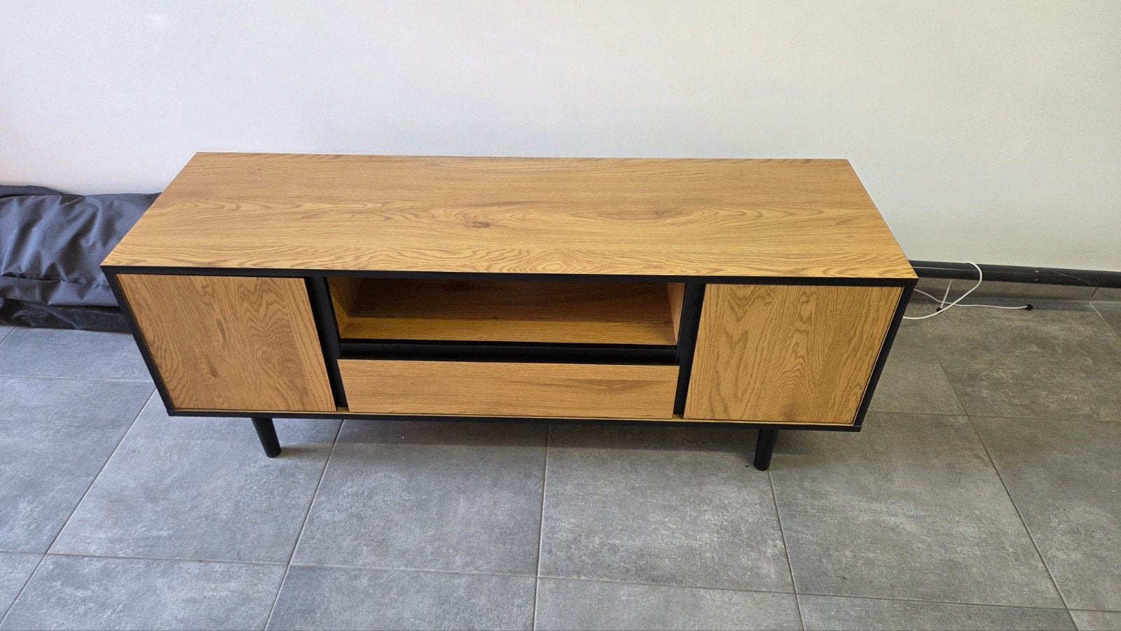 tv meubel kast, Ophalen, 100 tot 150 cm, Fineer, Zo goed als nieuw