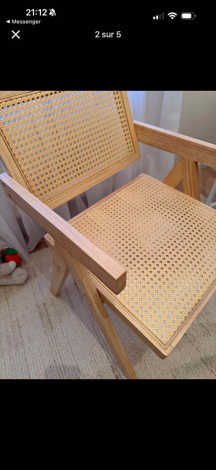 Chaise rotin, Maison & Meubles, Chaises, Enlèvement, Comme neuf