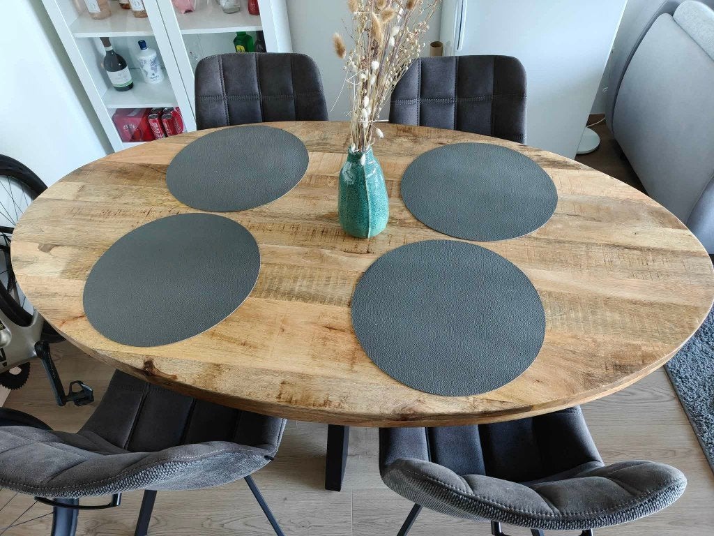 vol eiken tafel, Huis en Inrichting, Ophalen, Eikenhout, 50 tot 100 cm, Zo goed als nieuw