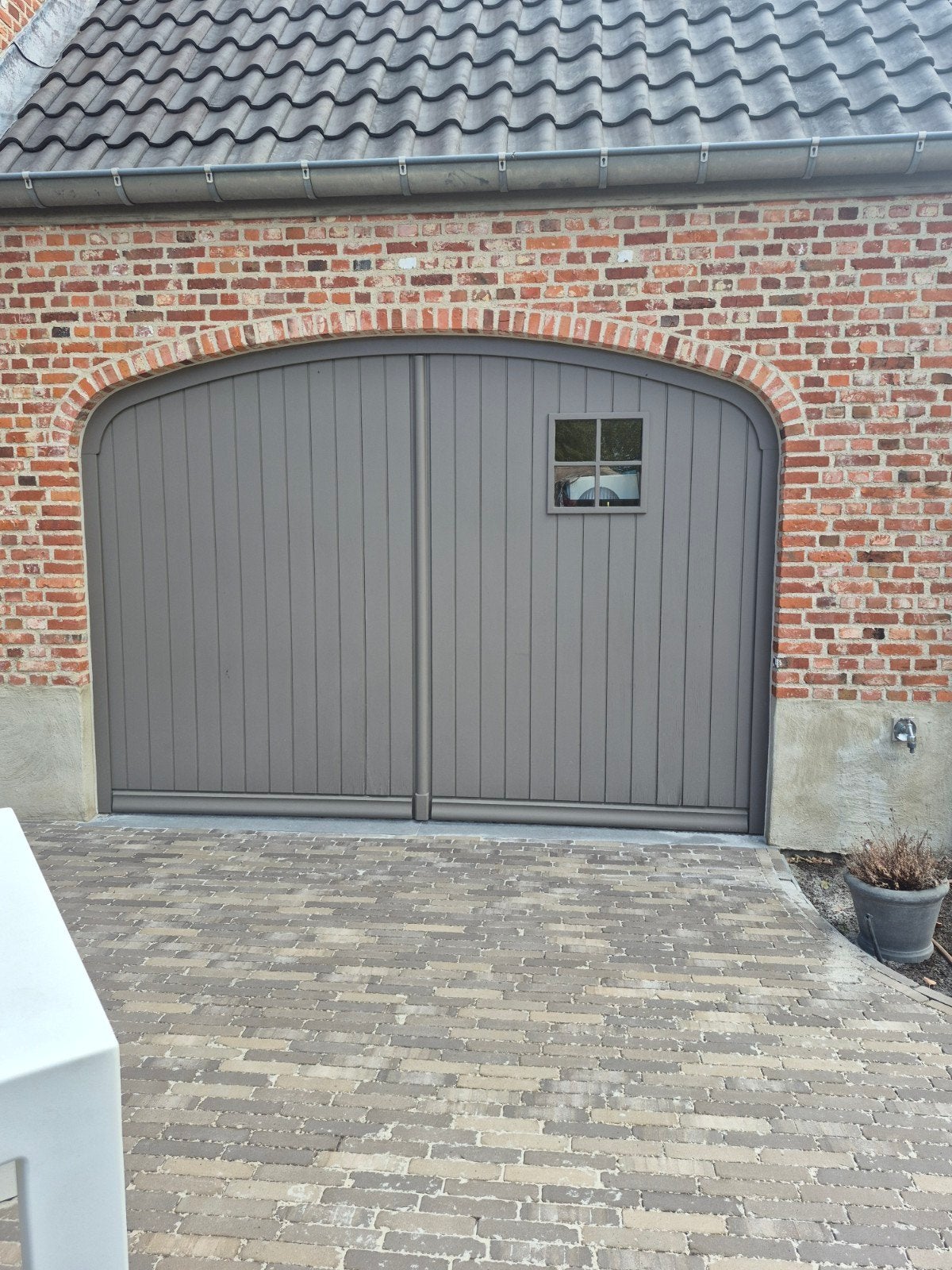Garagepoort 3,15m x 2,23 Elektrisch, Doe-het-zelf en Bouw, Ophalen, Gebruikt, Overige typen, Hout