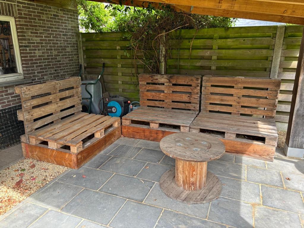 Loungeset uit palletten met kussens, Enlèvement, Bois, Sets de jardin