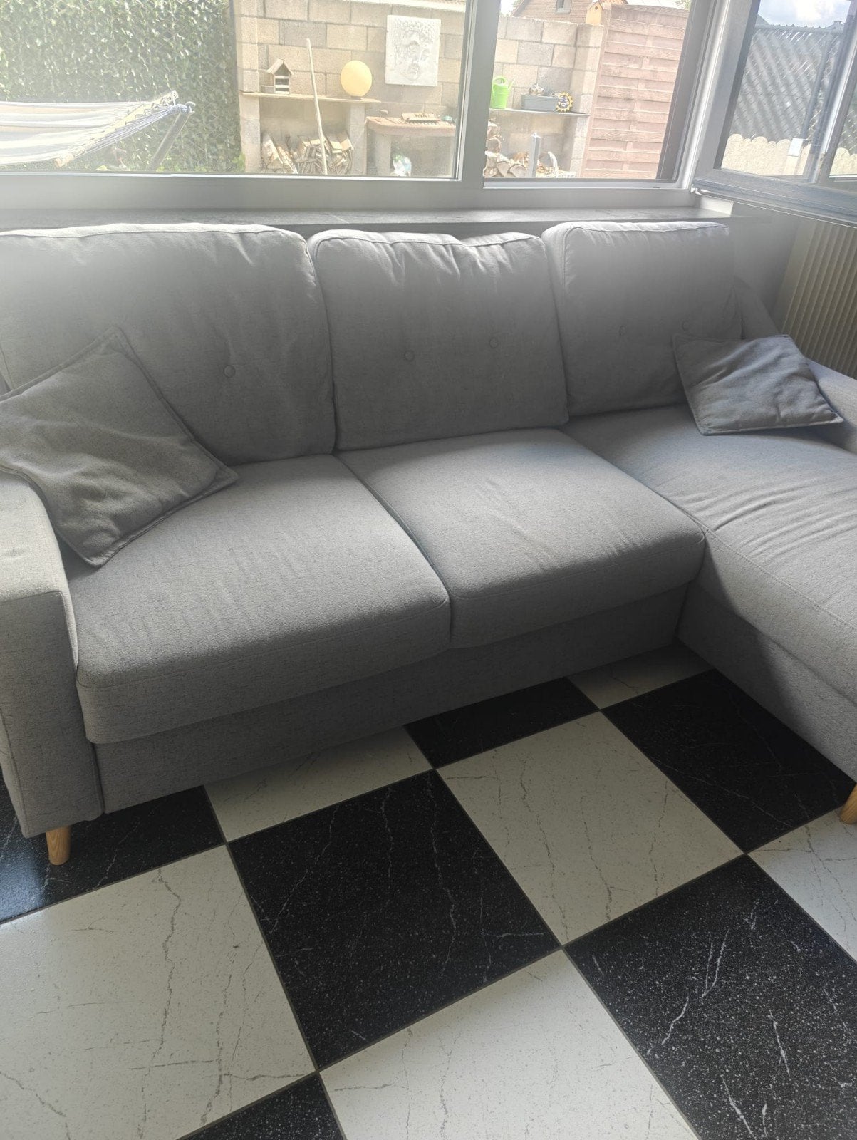 canapé d'angle + coin couchage, Maison & Meubles, Canapés | Coins salons complets, Enlèvement, Comme neuf, Tissus, Modern
