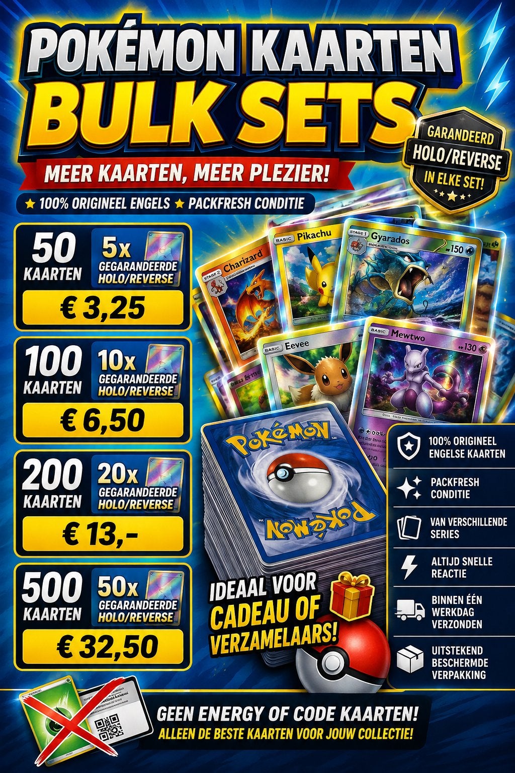 Pokemon 50x originele kaarten Engels, Verzenden, Zo goed als nieuw