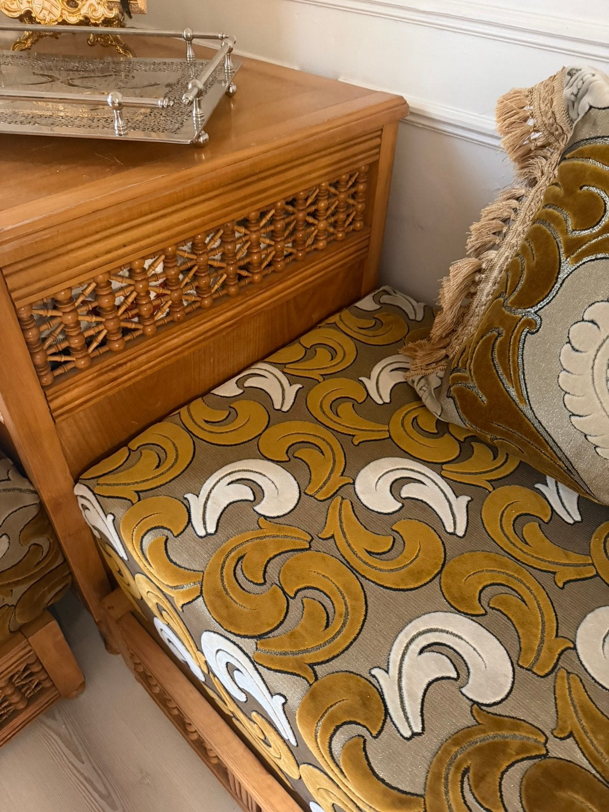 Salon marocain sedari en bois, Maison & Meubles, Enlèvement ou Envoi, Comme neuf, Bois