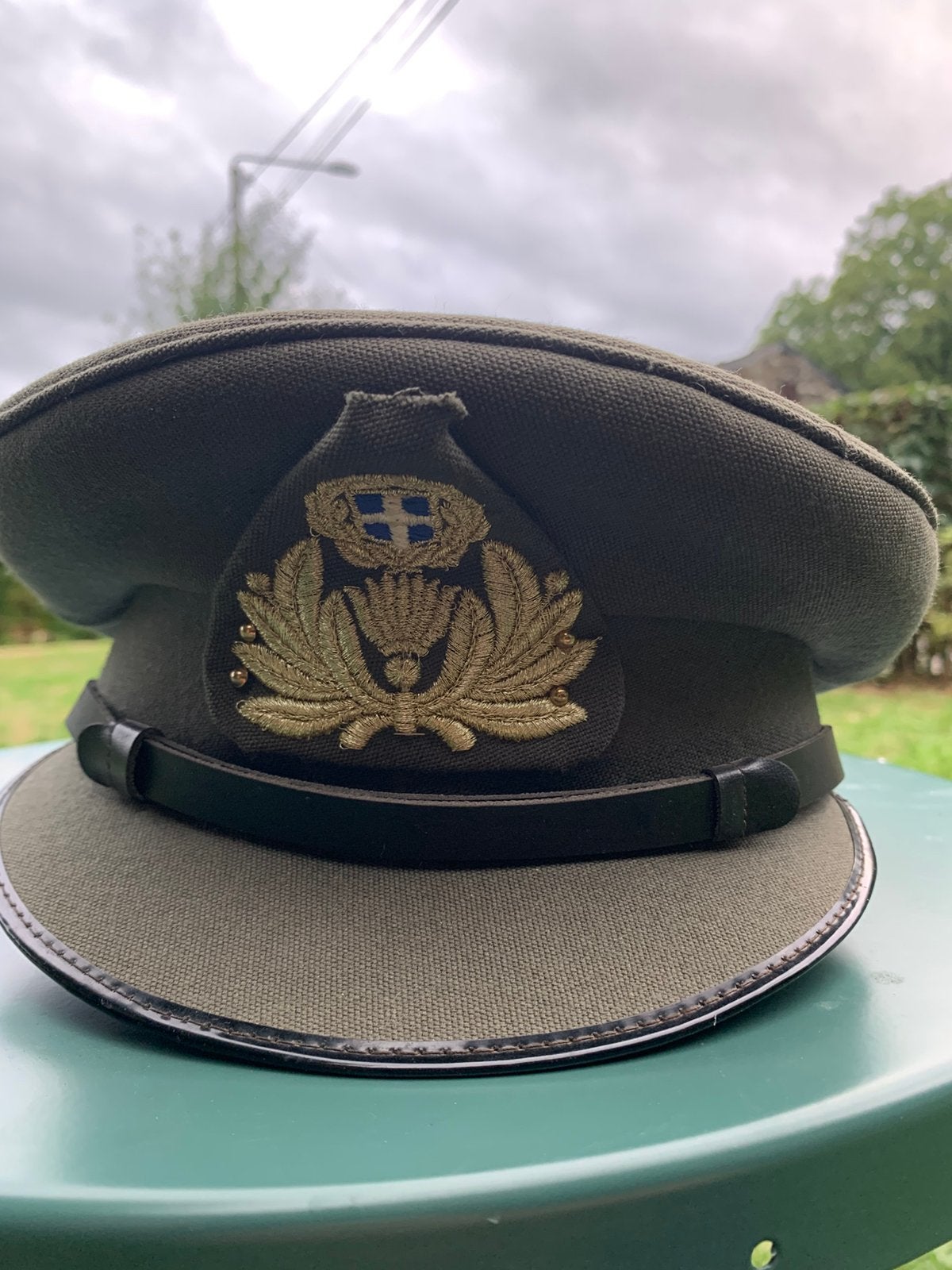 Originele Griekse Militaire Officierspet – Militaria, Ophalen of Verzenden