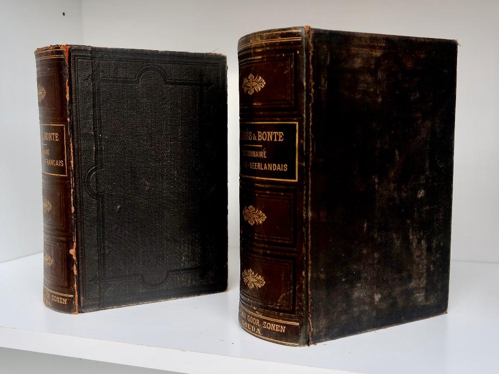 2 woordenboeken Nederl./Frans en Frans/Nederl. uitg.1858, Livres, Dictionnaires, H. W. F. Bonte, Enlèvement, Utilisé, Français