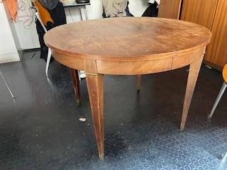 Table ronde en bois extensible – style vintage, Enlèvement, Utilisé
