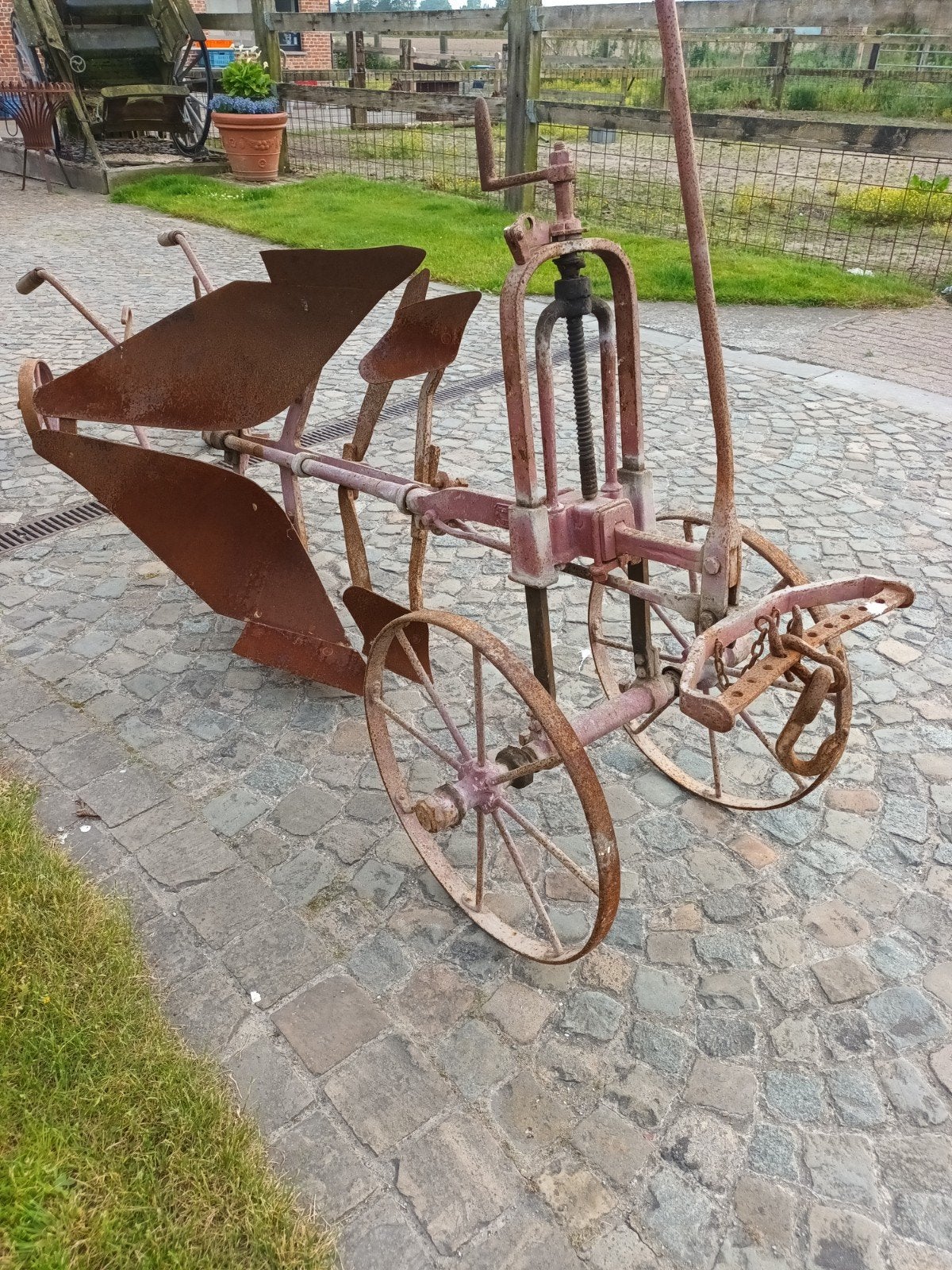 magnifieke in goede staat paardenploeg, Antiek en Kunst, Ophalen