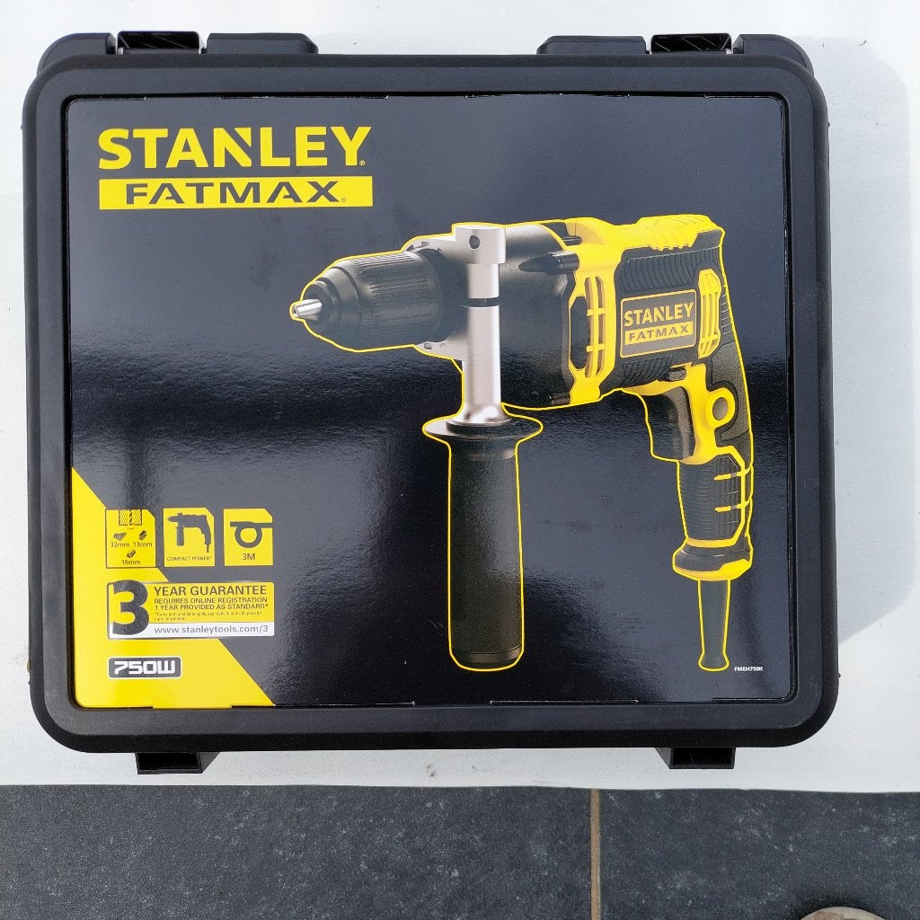 boormachine, stanley fatmax klop, 600 watt of meer, Nieuw, Klopboormechanisme, Ophalen