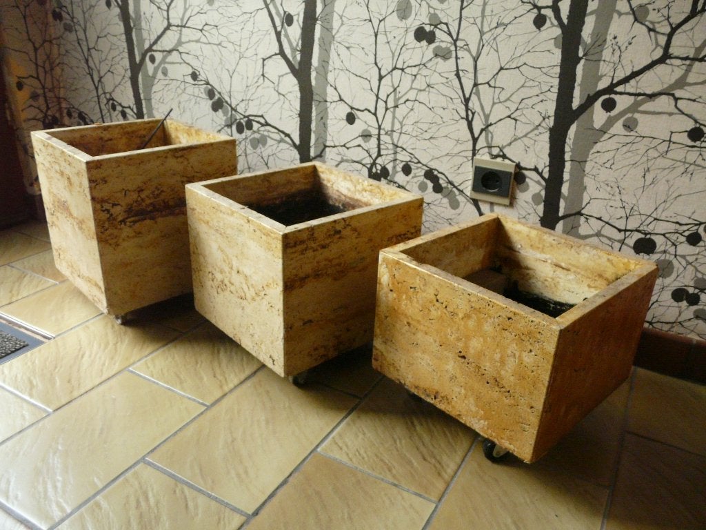 Bacs en travertin  pour plantes, Jardin & Terrasse, Intérieur, Pierre, 30 à 60 cm, Enlèvement