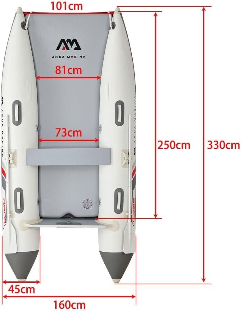 AIRCAT 11'0′ boot met waterlatingswielen, Airdeck, 10 pk, Zo goed als nieuw, 2 m