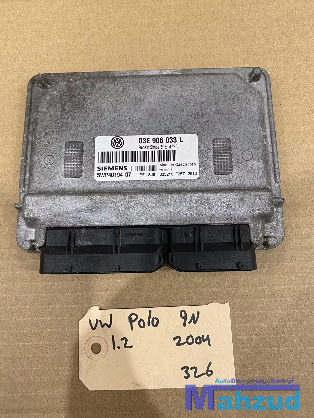 VW POLO 9N 1.2 ECU Motormanagement 2001-2009 03E906033L, Gebruikt, Volkswagen, Volkswagen AG, Vw@volkswagen.de