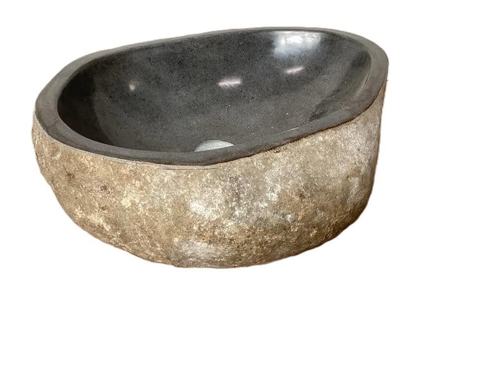 DIFFERNZ wasbak Lombok Riverstone natuursteen, Ophalen, Nieuw, Steen, Wastafel
