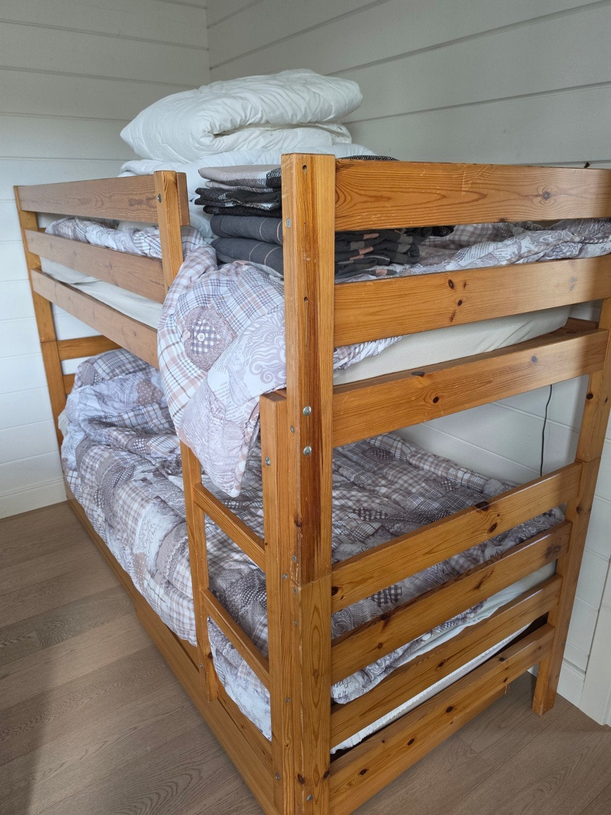 stapelbed hout, Huis en Inrichting, Slaapkamer | Stapelbedden en Hoogslapers, Ophalen, Gebruikt, Eenpersoons, Stapelbed