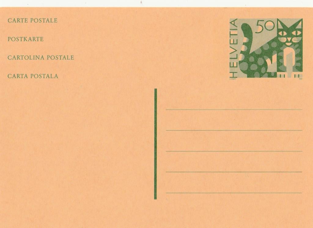 GELE  BRIEFKAART  ONBESCHREVEN  uit  ZWITSERLAND, Verzamelen, Verzenden, Ongelopen, Overige thema's