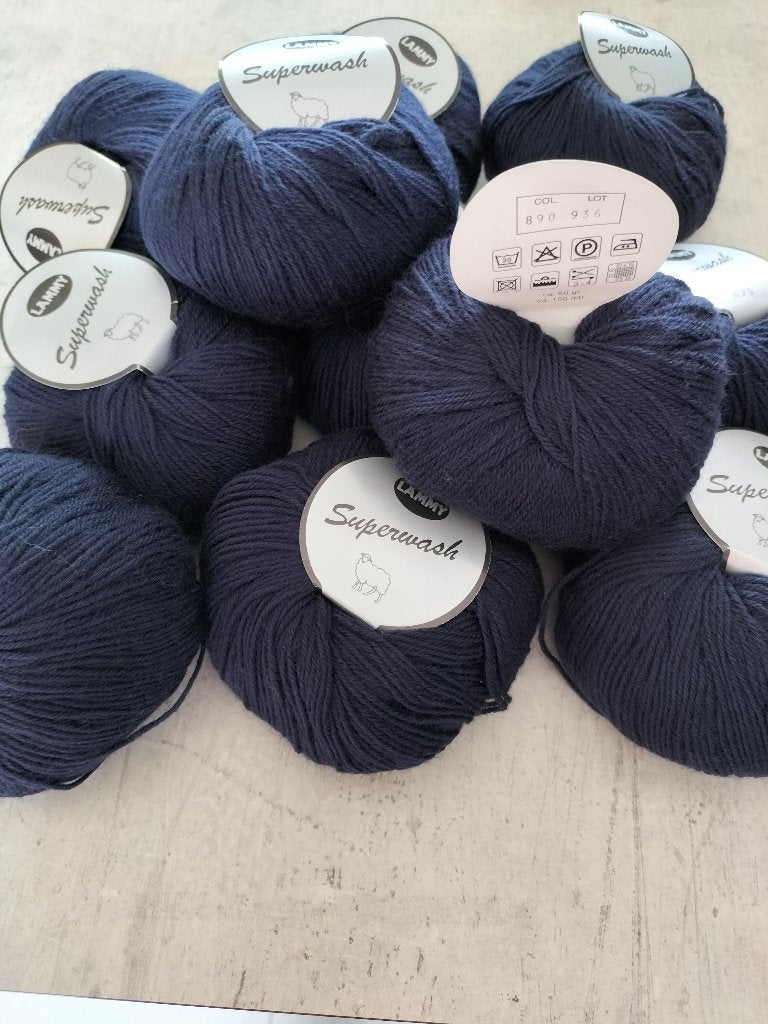 Lammy superwash blauwe garenbal (11 ballen) C1, Hobby en Vrije tijd, Breien en Haken, Ophalen of Verzenden
