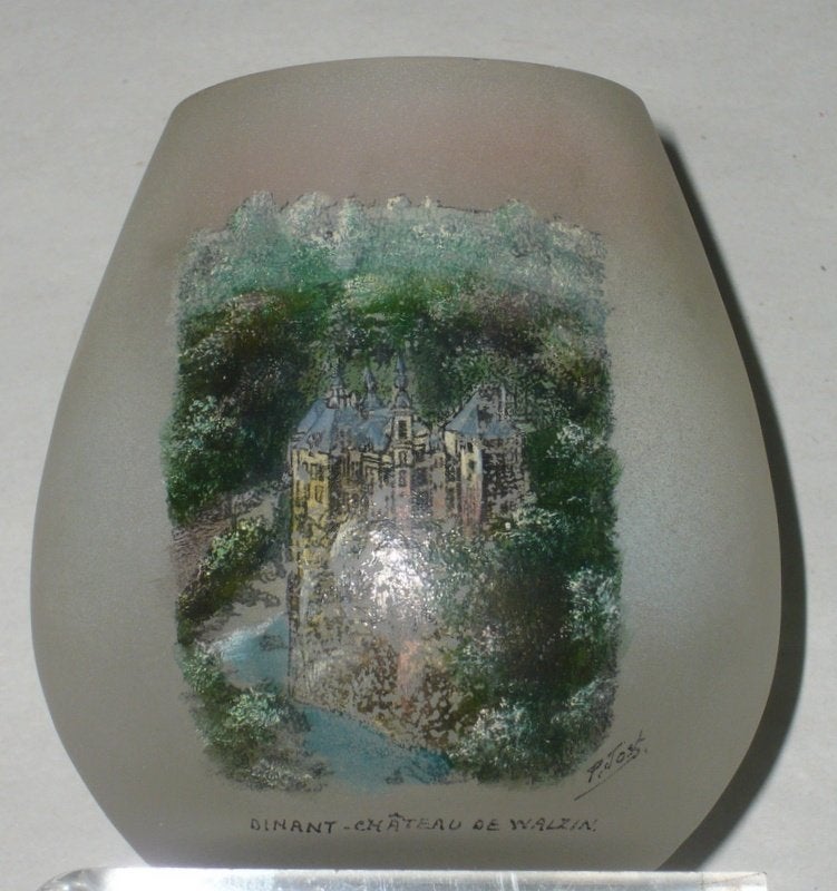 VASE MINIATURE PIERRE JOST DINANT CHÂTEAU DE WALZIN CA 1930, Enlèvement ou Envoi