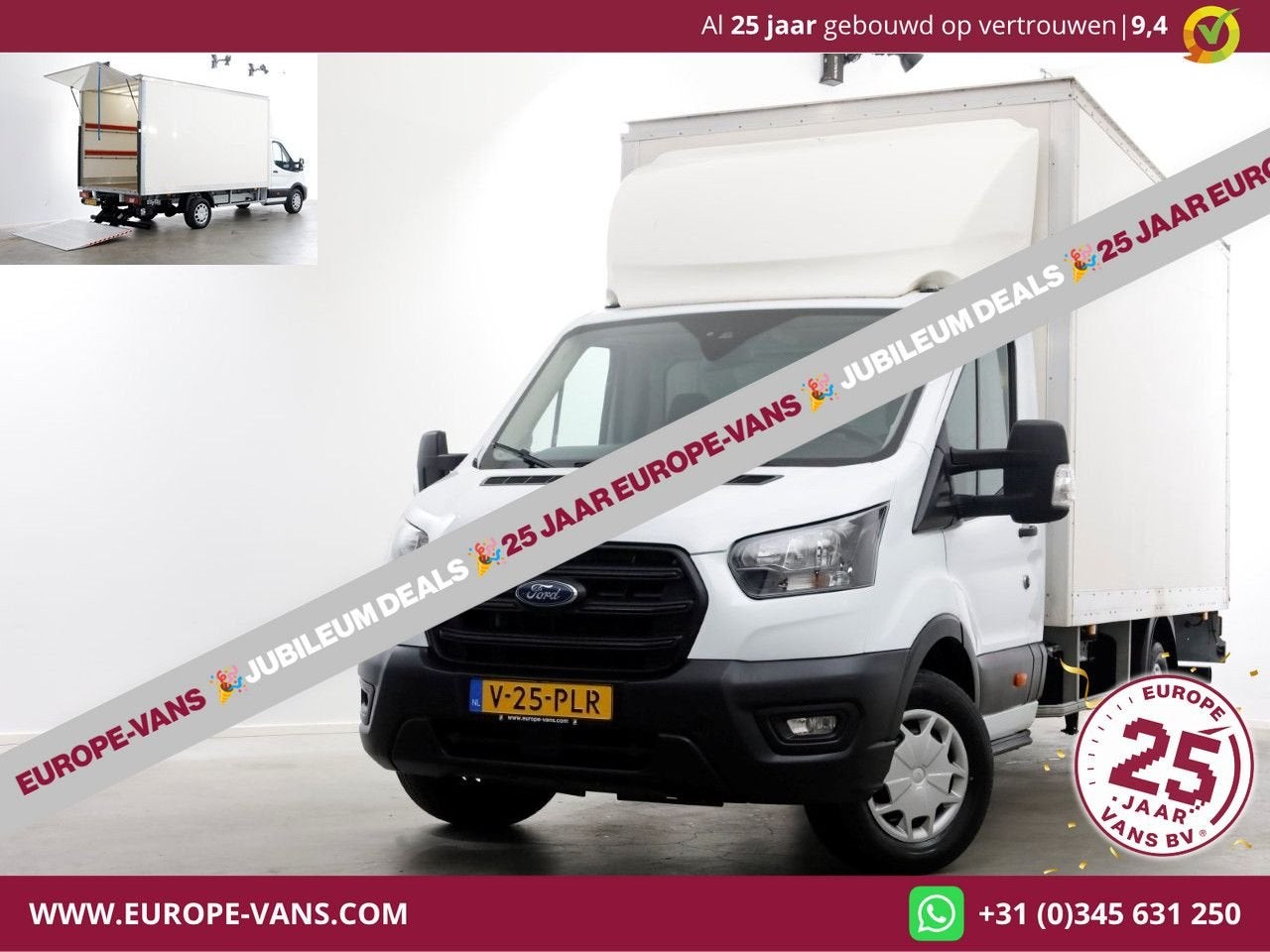 Ford Transit 350 2.0 TDCI 130pk Trend Bakwagen met laadklep, Wit, Bedrijf, Ford, Onderhoudsboekje