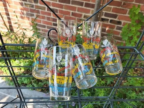 Set van 6 vintage limonadeglazen – Brouwerij Roman, Ophalen