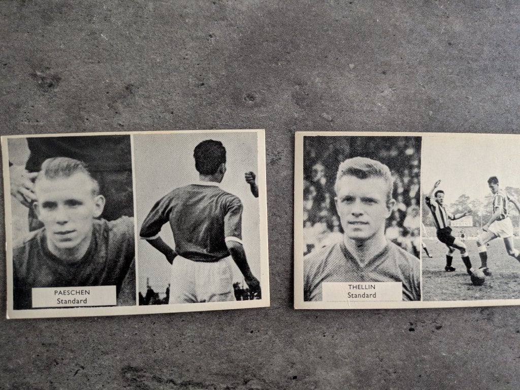 Voetbal kaarten MAPLE LEAF 1950s STANDARD CL zeldzaam 2x, Hobby en Vrije tijd, Stickers en Plaatjes, Zo goed als nieuw, Verzenden