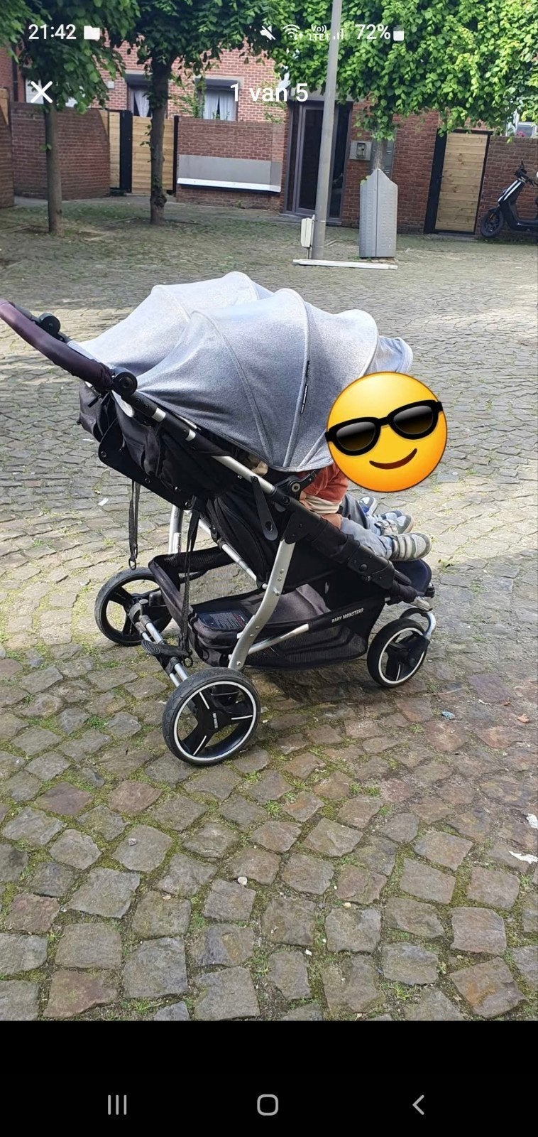 Weg = weg ️Praktisch en stevig Duo-dubbele buggy kinderwage, Ophalen