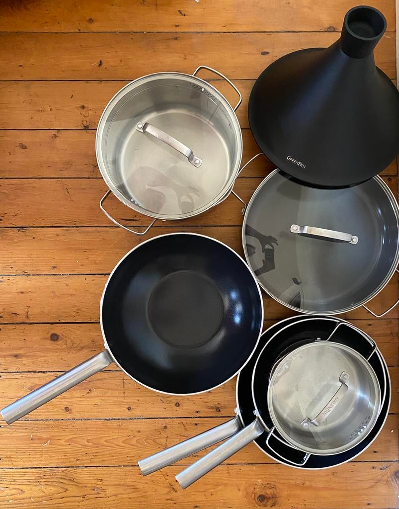 Greenpan pannen en pottenset Chef’s Collection P-FAS vrij, Maison & Meubles, Cuisine | Casseroles & Poêles, Comme neuf, Ensemble de casseroles