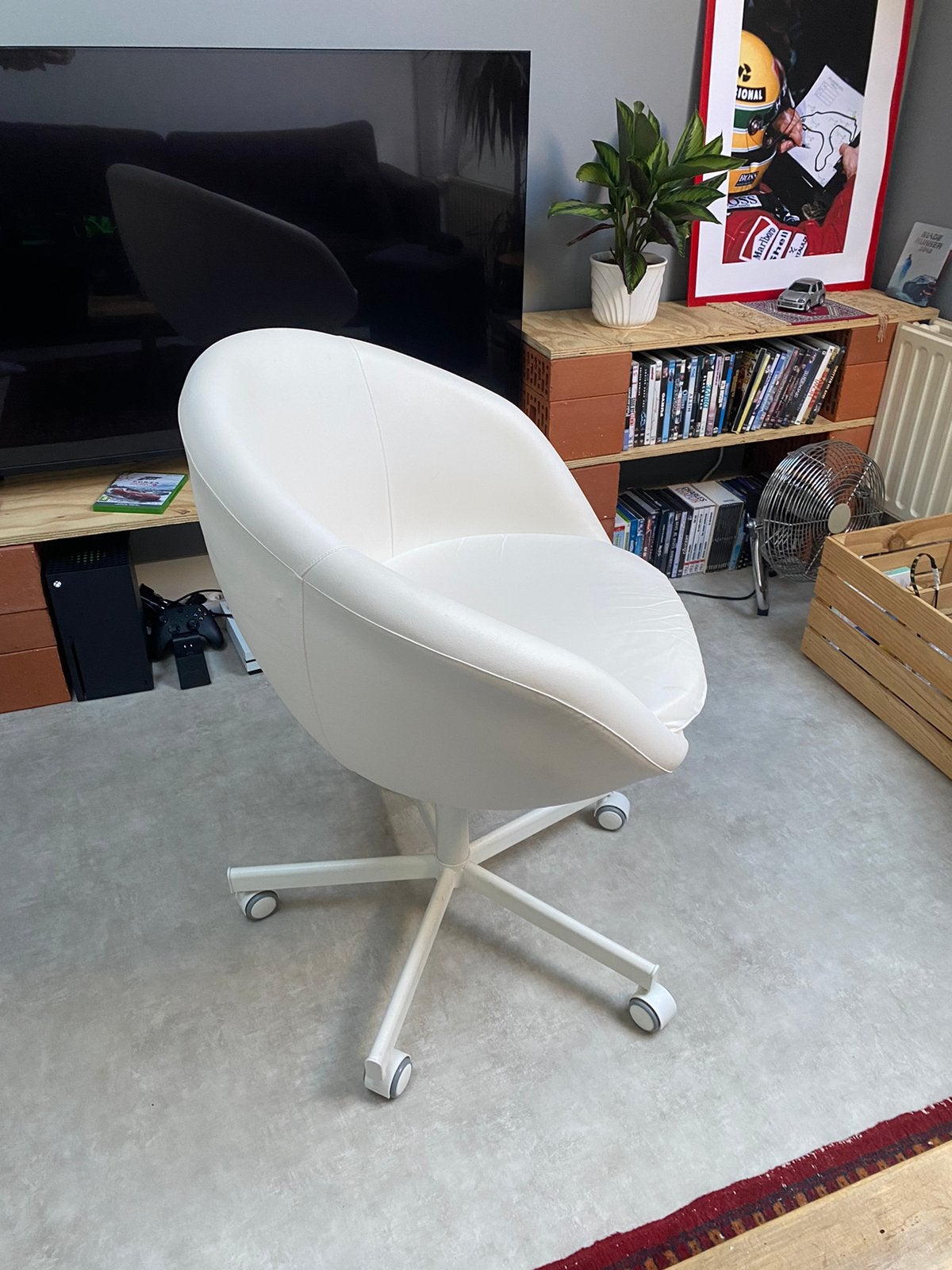 Chaise de bureau IKEA SKRUVSTA, Enlèvement, Comme neuf, Blanc, Chaise de bureau